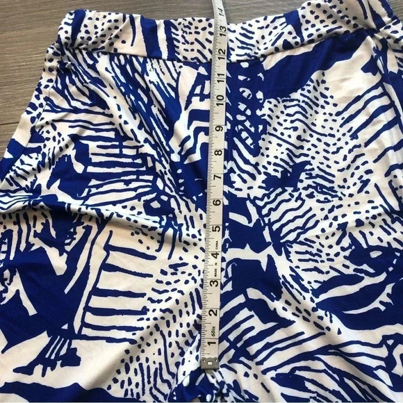 Shein Womens Blue And White Abstract Print Wide Leg Casual Pants Size Large - Picture 6 of 9